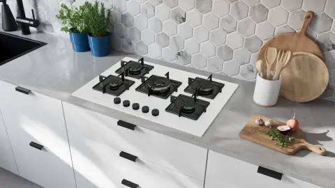 Profilo ON28Q2P11D Gazlı Ocak 75 cm Sert cam, Beyaz