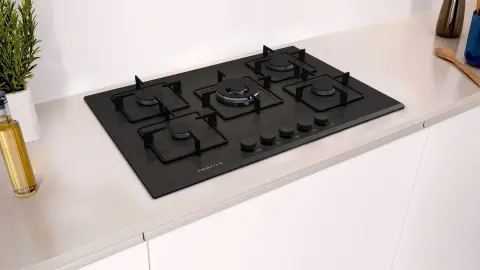 Profilo ON28Q6P10D Gazlı Ocak 75 cm Sert cam, Siyah