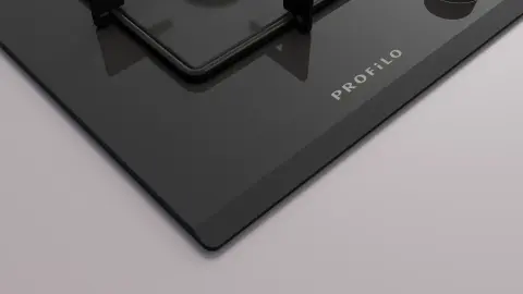 Profilo ON28Q6P10D Gazlı Ocak 75 cm Sert cam, Siyah