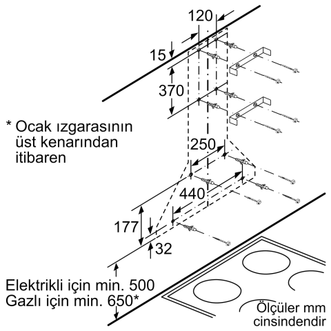 Profilo DVP6C460 Duvar Tipi Davlumbaz