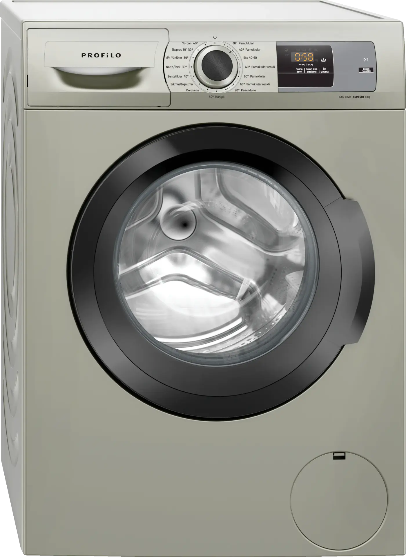 Profilo CMJ1018XTR Çamaşır Makinesi 8 kg 1000 dev./dak., Gümüş