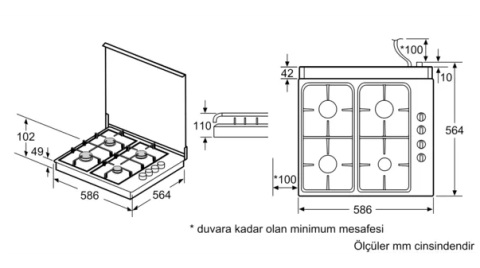 Profilo OB30P2B80L Set Üstü Gazlı Ocak 60 cm Beyaz