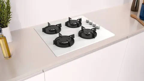 Profilo OO36P2O10D Gazlı Ocak 60 cm Sert cam, Beyaz