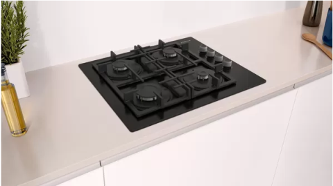 Profilo OO36P6O90D Gazlı Ocak 60 cm Sert cam, Siyah