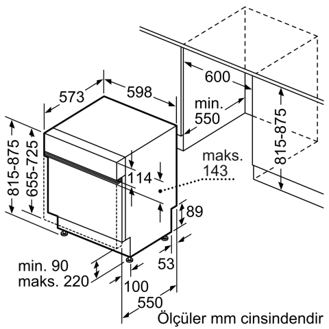 Profilo BMA6253EG Yarı Ankastre Bulaşık Makinesi 60 cm Çelik