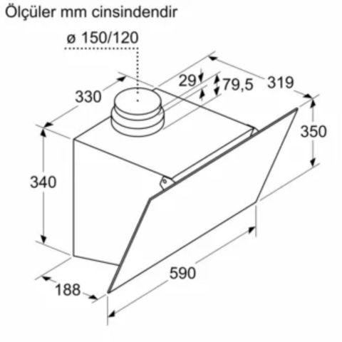 Profilo DVK6J361 Duvar Tipi Davlumbaz Siyah Cam