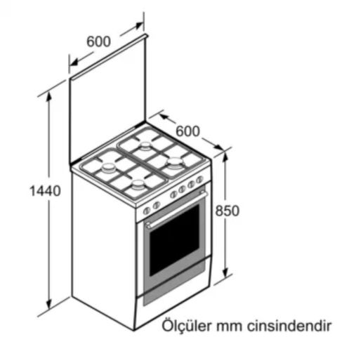 Profilo F0TS113DIL Gazlı/Elektrikli Solo Fırın Inox